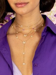 Pavé Butterfly Lariat