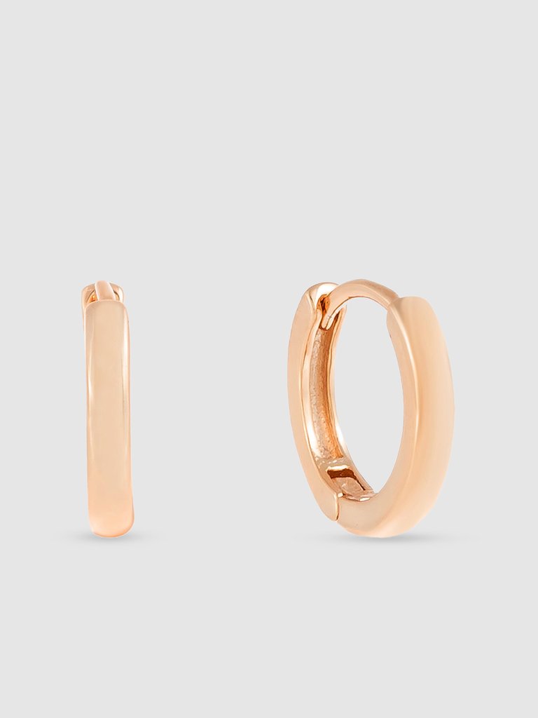 Plain Ring Huggie Earring - Rose Gold
