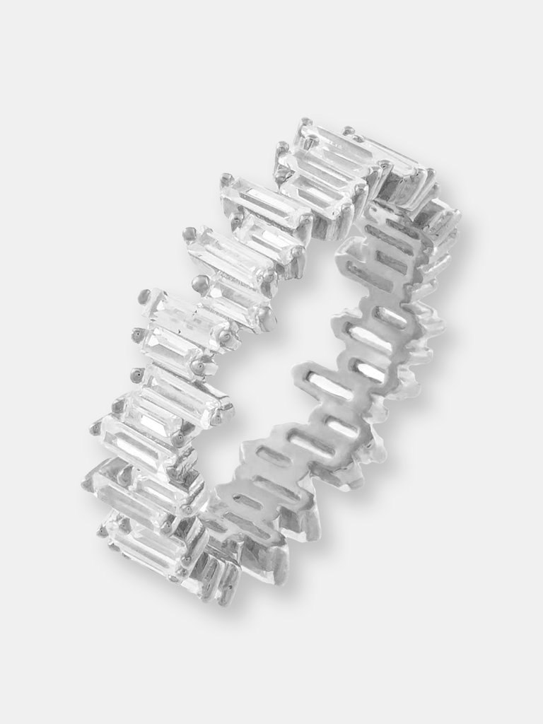 Scattered Baguette Eternity Band - Silver