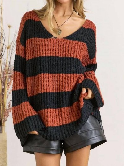 ADORA Block Bell Sleeve Sweater In Red product