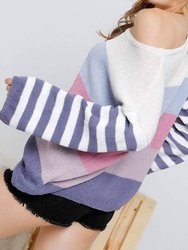 Color Stripe Knit Sweater