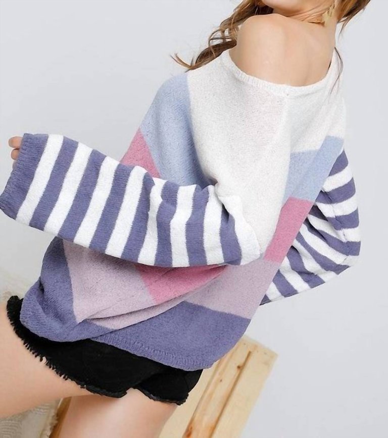 Color Stripe Knit Sweater