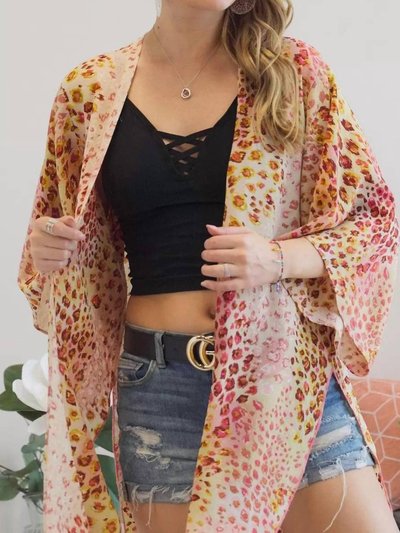 ADORA Open Front Leopard Print Kimono product