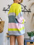 Striped Crewneck Sweater In Yellow/Grey/Pink