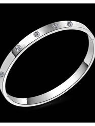 Silver Crystal Bangle Bracelet