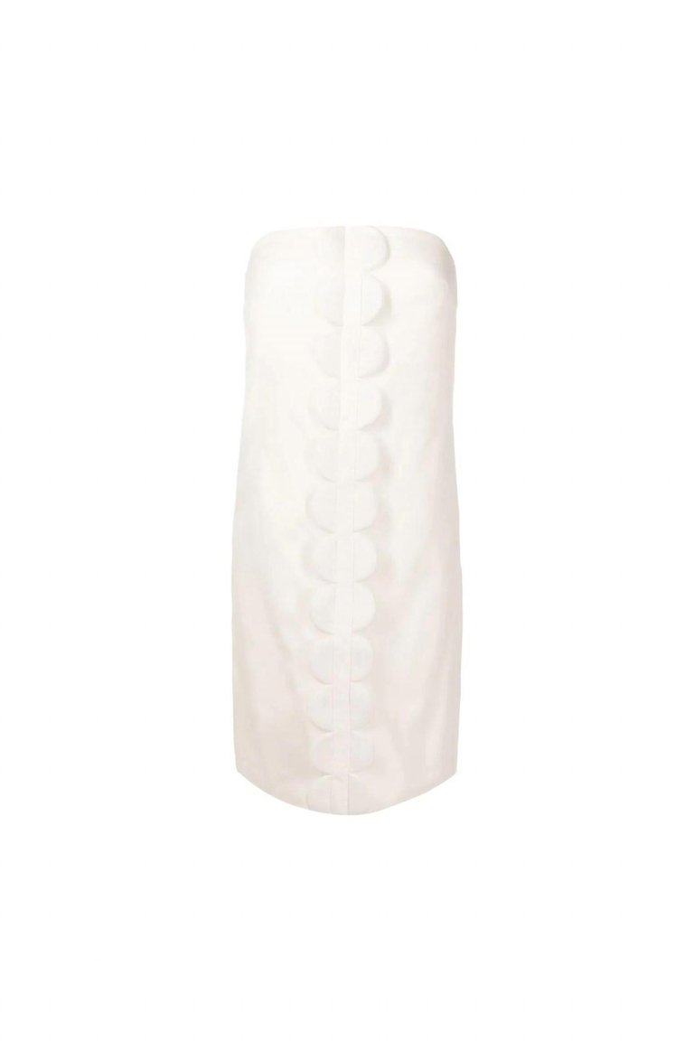 Bubble Strapless Short Dress - Off White