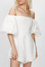 Linen Playsuit With Double Knot - White