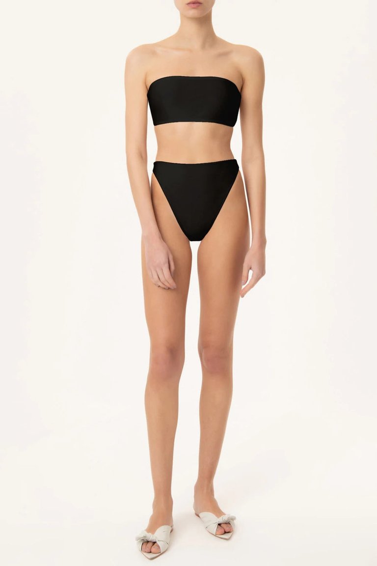 Solid High-Leg Bandeau Bikini - Citrus