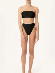 Solid High-Leg Bandeau Bikini - Citrus