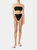 Solid High-Leg Bandeau Bikini - Black