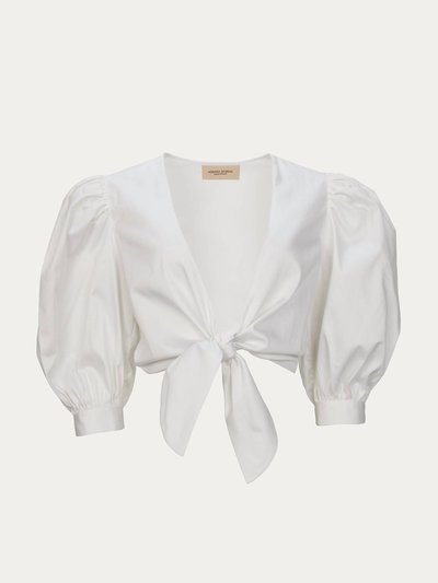 Adriana Degreas Solid Puff-Sleeve Cropped Blouse product
