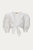 Solid Puff-Sleeve Cropped Blouse - White