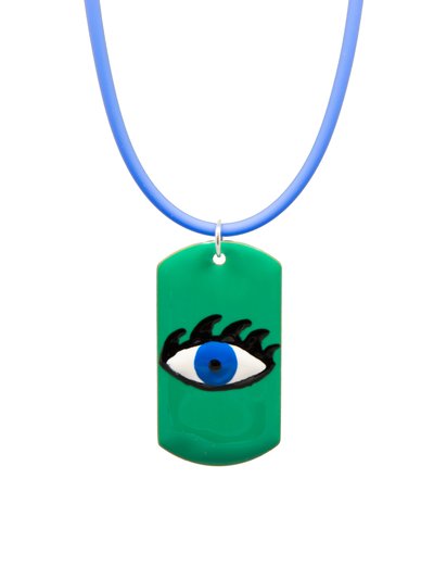 Aelia Selection Evil Eyes Tag Pendant - Green product