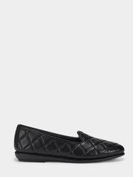 Betunia Loafer - Black Quilted Leather