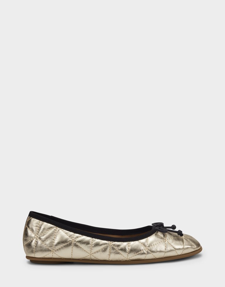 Catalina Flat - Gold Metallic Leather