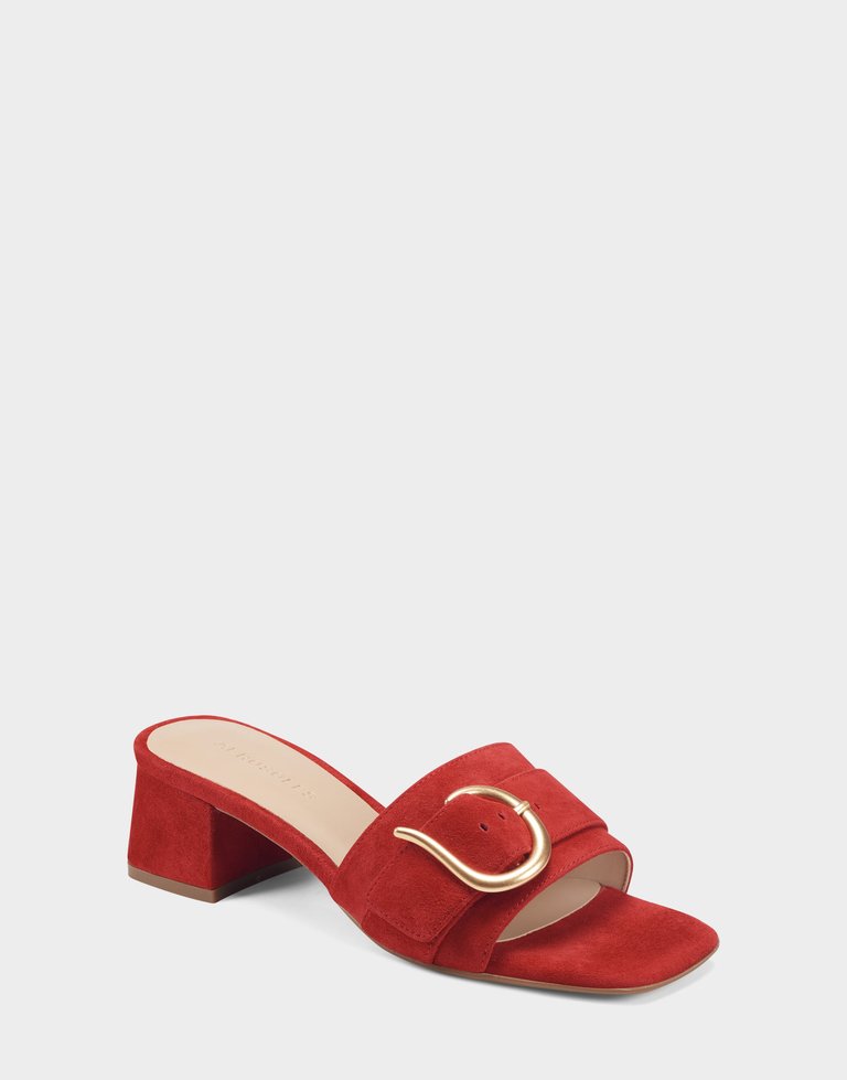 Evvie Sandal - Red Suede