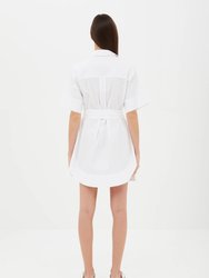 Cotton Kimono Mini Dress - White