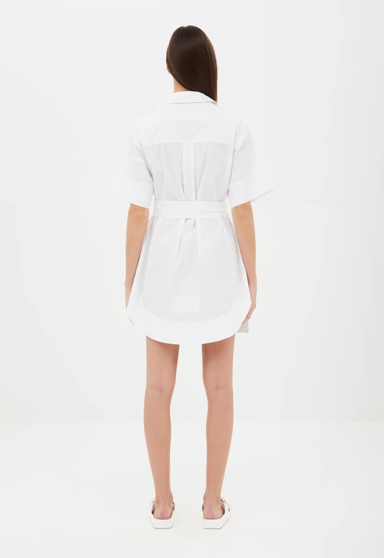 Cotton Kimono Mini Dress - White