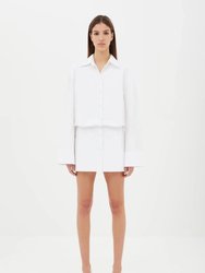 Cotton Shirt Dress - White