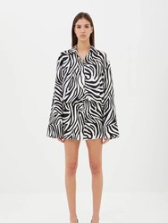 Silk Short Dress (Final Sale) - Zebra