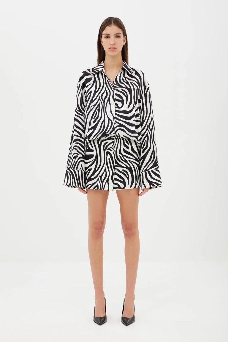 Silk Short Dress (Final Sale) - Zebra
