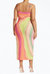 Amina Power Mesh Midi Slip Dress - Abstract Spring Wave