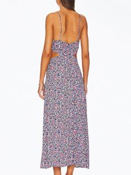 Hanna Floral-Print Cutout Crepe Midi Dress In Summer Multi Ditsy