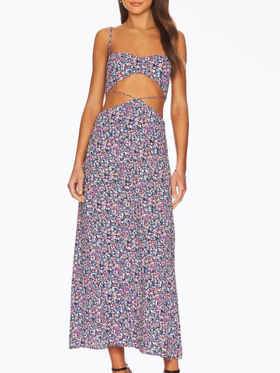 AFRM Hanna Floral-Print Cutout Crepe Midi Dress In Summer Multi Ditsy product