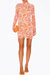 Mari Power Mesh Turtleneck Mini Dress - Vintage Coral Floral