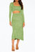 Skye Cutout Ribbed-Knit Midi Dress - Marled Lime