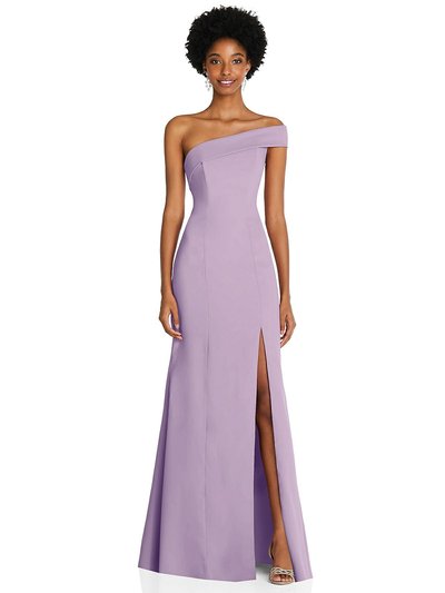 After Six Asymmetrical Off-the-Shoulder Cuff Trumpet Gown With Front Slit - 6858 product