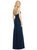 Bateau Neck Open-Back Trumpet Gown - 6758 - Midnight Navy
