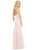 Bateau Neck Open-Back Trumpet Gown - 6758 - Blush