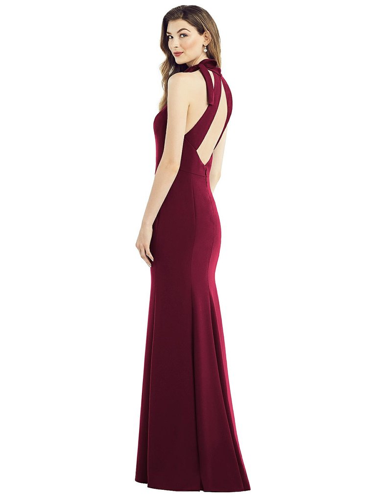 Bow-Neck Open-Back Trumpet Gown - 6827 