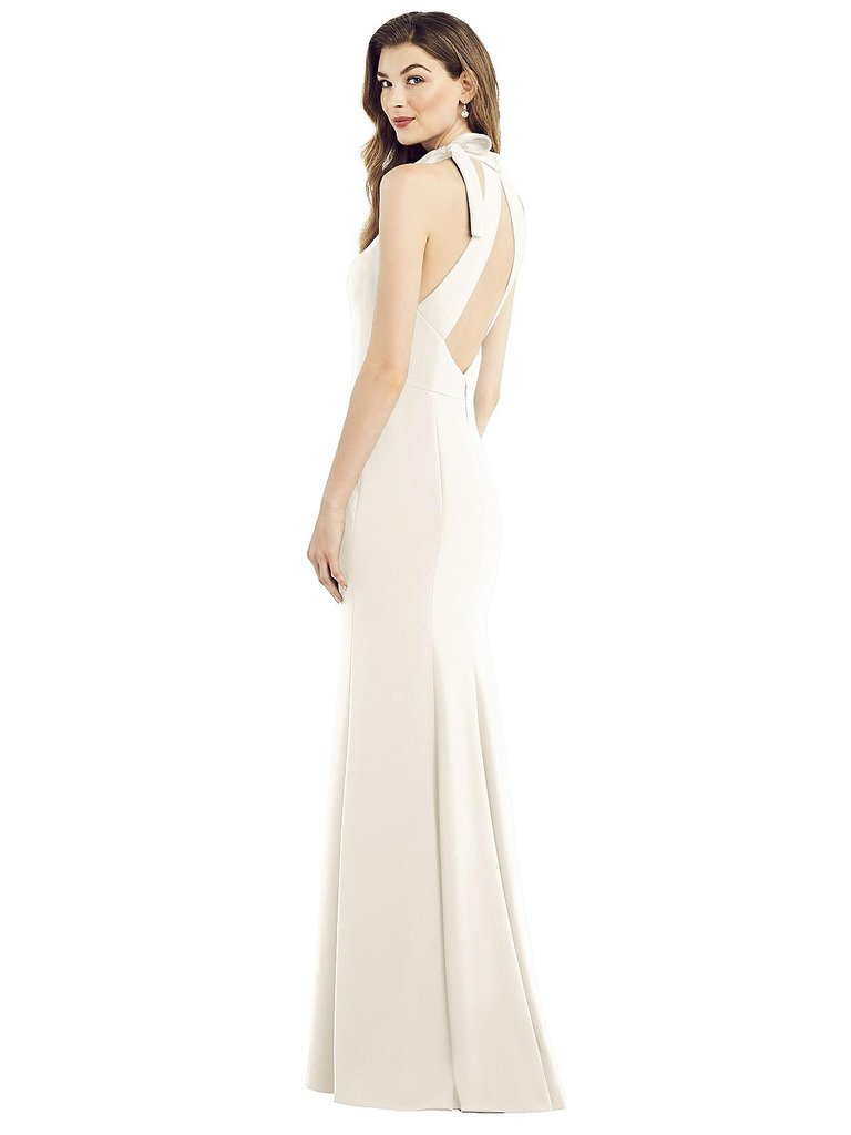 Bow-Neck Open-Back Trumpet Gown - 6827 