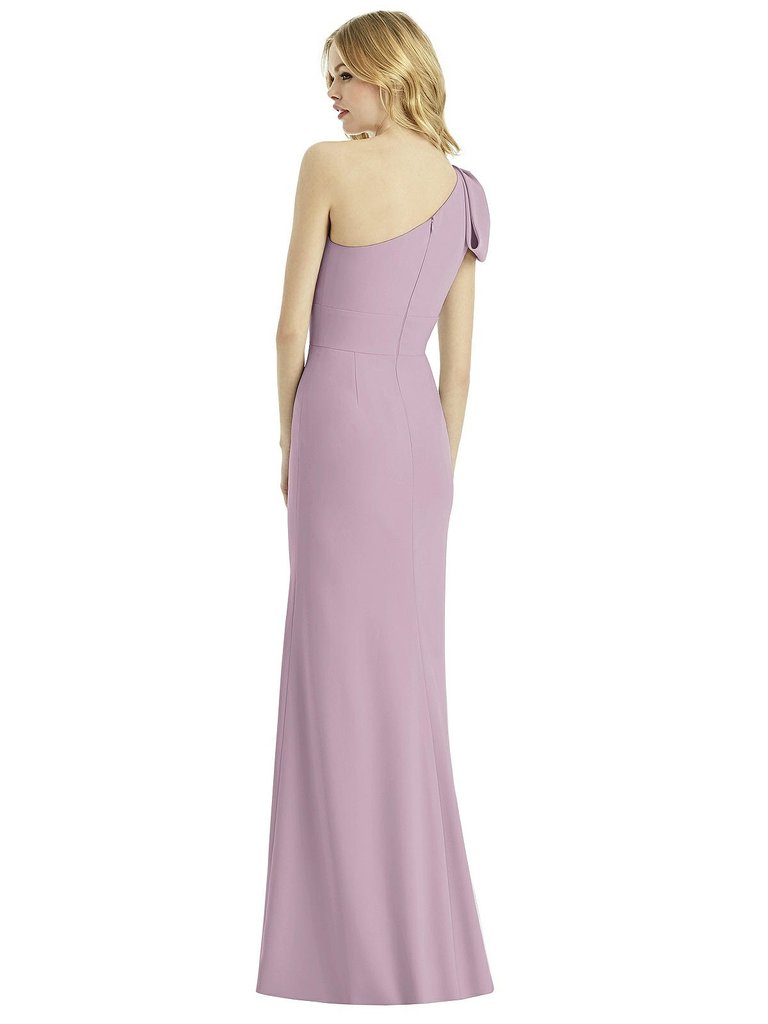 Bowed One-Shoulder Trumpet Gown - 6769 