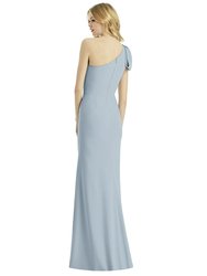 Bowed One-Shoulder Trumpet Gown - 6769 