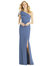 Bowed One-Shoulder Trumpet Gown - 6769  - Larkspur Blue