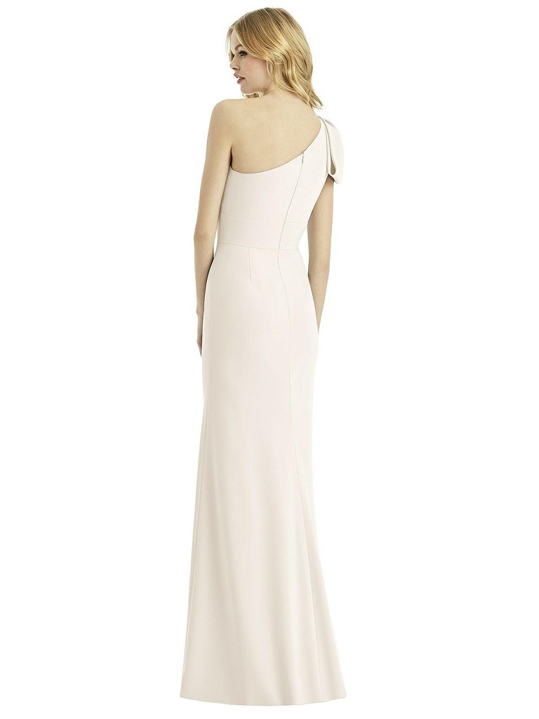 Bowed One-Shoulder Trumpet Gown - 6769 