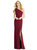 Bowed One-Shoulder Trumpet Gown - 6769  - Burgundy