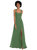 Contoured Wide Strap Sweetheart Maxi Dress - 1558 - Vineyard Green