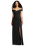 Cuffed Off-The-Shoulder Pleated Faux Wrap Maxi Dress - 6872 - Black