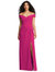 Cuffed Off-The-Shoulder Pleated Faux Wrap Maxi Dress - 6872 - Think Pink