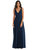 Deep V-Neck Chiffon Maxi Dress - 1549  - Midnight Navy