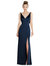 Draped Cowl-Back Princess Line Dress With Front Slit - 6856 - Midnight Navy