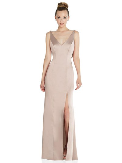After Six Draped Cowl-Back Princess Line Dress With Front Slit - 6856 product