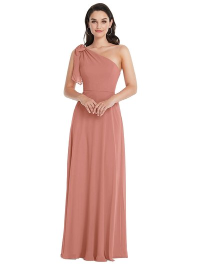 After Six Draped One-Shoulder Maxi Dress With Scarf Bow - 1561  product