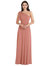 Draped One-Shoulder Maxi Dress With Scarf Bow - 1561  - Desert Rose