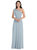 Draped One-Shoulder Maxi Dress With Scarf Bow - 1561  - Mist