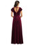 Flutter Sleeve Velvet Maxi Dress With Pockets - 1540